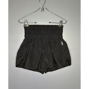 FP Movement The Way Home Shorts Womens Black High Rise Smocked Athletic Lined